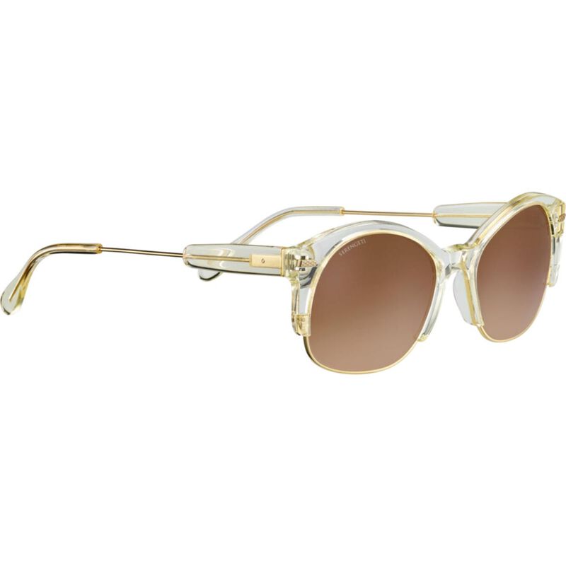 VINITA, Crystal Champagne Acetate with Shiny Bold Gold Metal-Mineral Polarized Drivers Gradient Cat 2 to 3, hi-res image number null